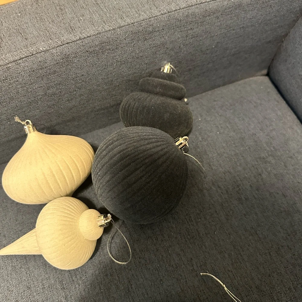 Mint condition Target flocked ornament set